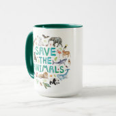 Wasserfarbe Gerettet Tiere Tasse (Vorderseite Links)