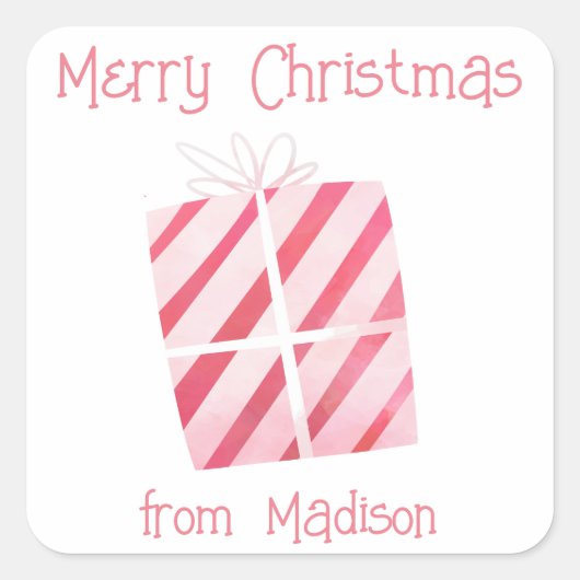 Wasserfarbe Geschenkartikel zu Weihnachten Aufkleb Quadratischer Aufkleber (Vorderseite)