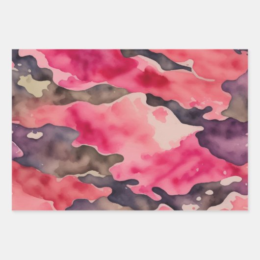 Wasserfarbe Geschenkpapier Set (Vorderseite 3)