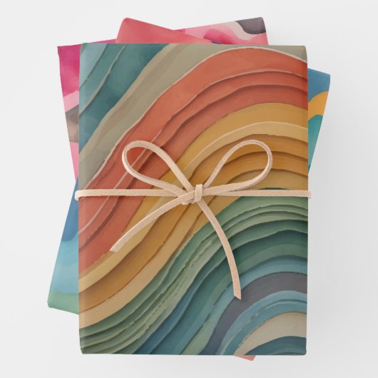 Wasserfarbe Geschenkpapier Set (Beispiel)