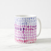 Wasserfarbe gestrichen: Rosa graue Polka Kaffeetasse (VorderseiteRechts)