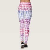 Wasserfarbe gestrichen: Rosa graue Polka Leggings (Rückseite)