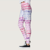 Wasserfarbe gestrichen: Rosa graue Polka Leggings (Links)