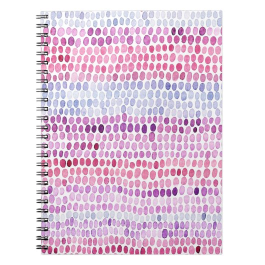 Wasserfarbe gestrichen: Rosa graue Polka Notizblock (Vorderseite)