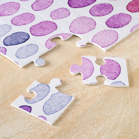 Wasserfarbe gestrichen: Rosa graue Polka Puzzle (Seite)