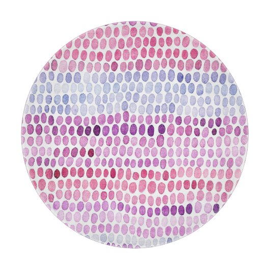 Wasserfarbe gestrichen: Rosa graue Polka Schneidebrett (Vorderseite)
