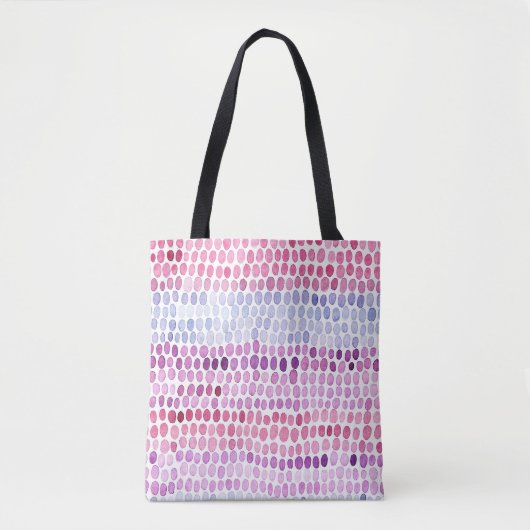 Wasserfarbe gestrichen: Rosa graue Polka Tasche (Vorderseite)