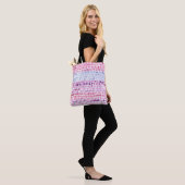 Wasserfarbe gestrichen: Rosa graue Polka Tasche (Am Model)