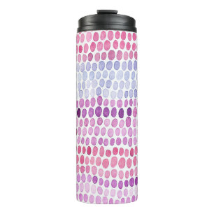 Wasserfarbe gestrichen: Rosa graue Polka Thermosbecher