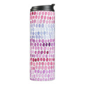 Wasserfarbe gestrichen: Rosa graue Polka Thermosbecher (Nach links gedreht)