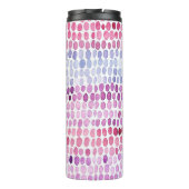 Wasserfarbe gestrichen: Rosa graue Polka Thermosbecher (Rückseite)