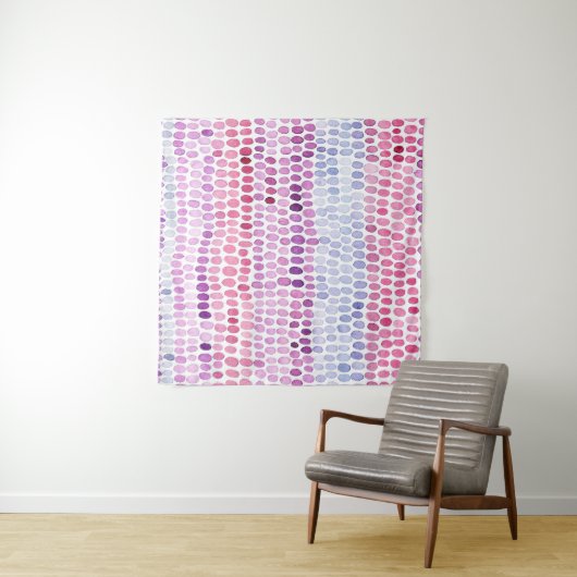 Wasserfarbe gestrichen: Rosa graue Polka Wandteppich (Beispiel (Horizontal))