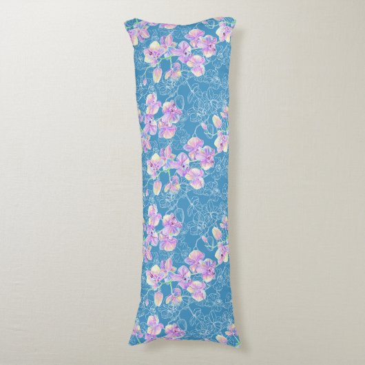 Wasserfarbe gezeichnet Orchidee Seitenschläferkissen (Vorderseite Vertikal)