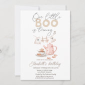 Wasserfarbe Ghost Boo Tee Party Halloween Einladung (Vorderseite)