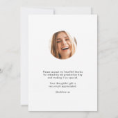 Wasserfarbe Girl Greenery Custom Foto Abschluss Dankeskarte (Rückseite)