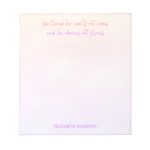 Wasserfarbe Girly Script Träume in Pläne Notepad Notizblock (Vorderseite)