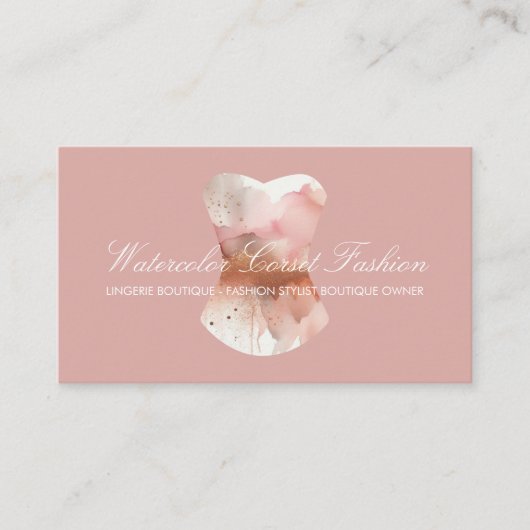 Wasserfarbe Glitz Corset Mode Stil Visitenkarte (Vorderseite)