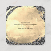 Wasserfarbe | Glitzer Speck und Schiefer Quadratische Visitenkarte (Rückseite)