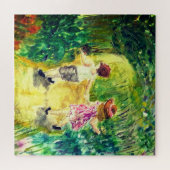 Wasserfarbe - Glück - Niedliches kleines Mädchen u Puzzle (Horizontal)