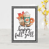 Wasserfarbe glücklich Fall Y'all Karte (Gelbe Blume)