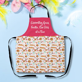 Wasserfarbe glückliche Oster Tsoureki Brot Einladu Schürze