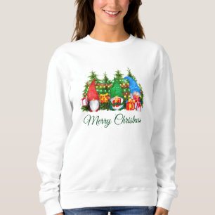Wasserfarbe Gnomes Grün Frohe Weihnachten W Sweatshirt