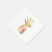Wasserfarbe Gold Ananas Napkins Serviette (Ecke)
