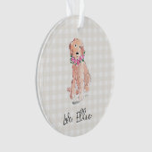 Wasserfarbe Golden Hund NAME Blume Gingham Sweet Ornament (Vorderseite)