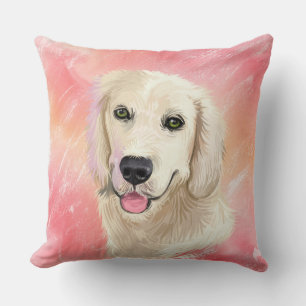 WASSERFARBE GOLDEN RETRIEVER HUNDE GESICHT KISSEN