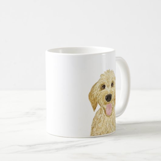 Wasserfarbe Goldendoodale Tasse (VorderseiteRechts)