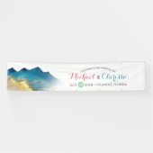 Wasserfarbe Goldene Berge Hochzeitsszenario Banner (Horizontal)