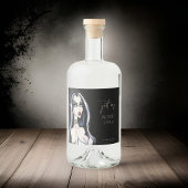 Wasserfarbe Gotische Hexe Halloween Schwarz Alkoholflaschenetikett