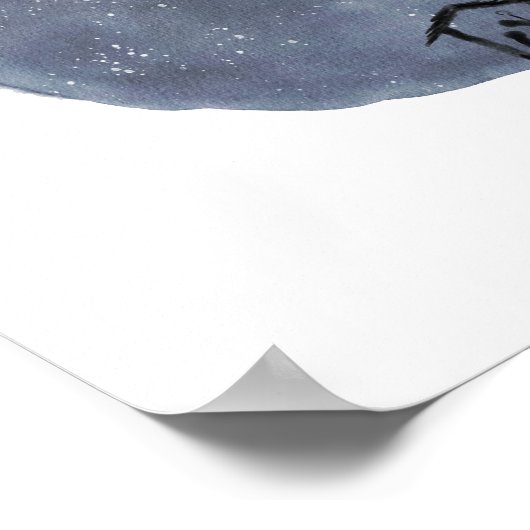 Wasserfarbe Gott mit uns Krippe Poster (Ecke)