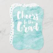 Wasserfarbe Grad | Abschluss Einladung (Vorne/Hinten)