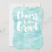 Wasserfarbe Grad | Abschluss Einladung (Vorderseite)