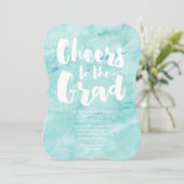 Wasserfarbe Grad | Abschluss Einladung (Stehend Vorderseite)