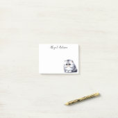 Wasserfarbe Grau Perserkätzchen Niedliche Katze Post-it Klebezettel (Auf Schreibtisch)