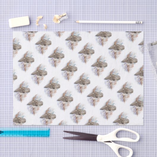 Wasserfarbe Grau Vogelwelt Kunst Seidenpapier (Handwerk)