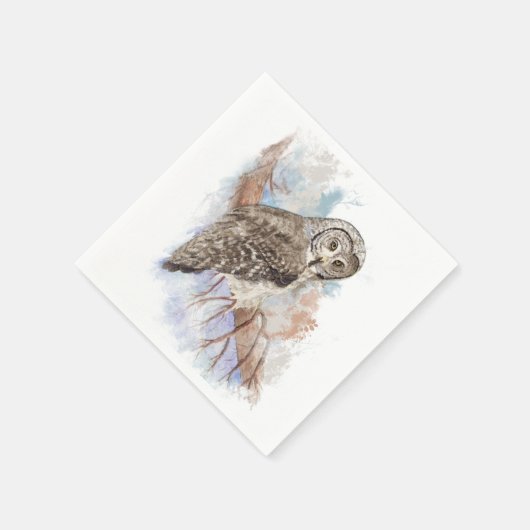 Wasserfarbe Grau Vogelwelt Kunst Serviette (Ecke)