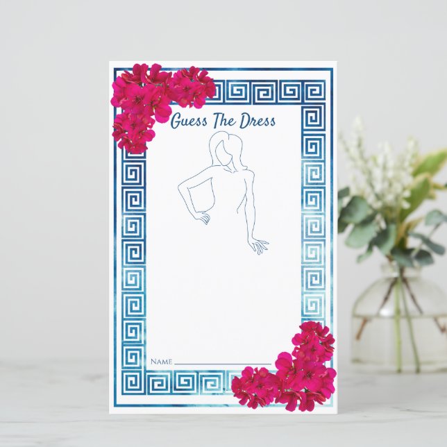 Wasserfarbe Grecian Elegance Brautparty Spiel (Stehend Vorderseite)