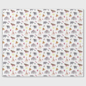 Wasserfarbe Große 5 südafrikanische Tiere Weihnach Geschenkpapier (Flach)