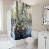 Wasserfarbe Große Blaue Herde Duschvorhang (Beispiel)