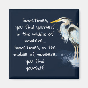 Wasserfarbe Große blaue Heron Inspiration Zitat Magnet