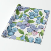 Wasserfarbe Große Blueberry Frucht Geschenkpapier (Ungerollt)