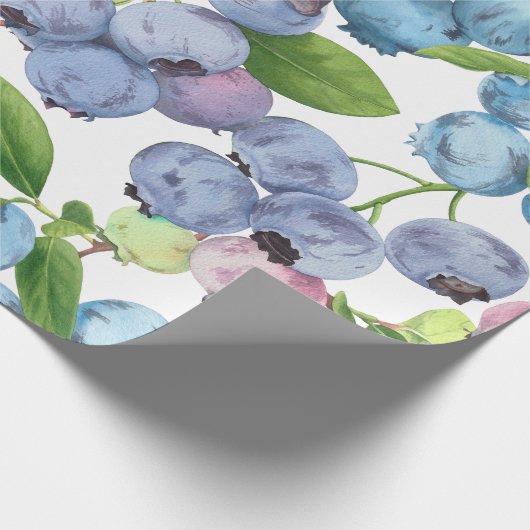 Wasserfarbe Große Blueberry Frucht Geschenkpapier (Ecke)