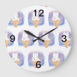 Wasserfarbe Große Wanduhr