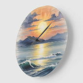 Wasserfarbe Große Wanduhr (Winkel)