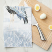 Wasserfarbe Großer Blaue Herde Bird Geschirrtuch (Viertel Falte)