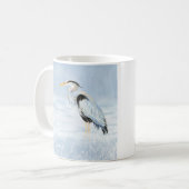 Wasserfarbe Großer Blaue Herde Bird Kaffeetasse (Vorderseite Links)
