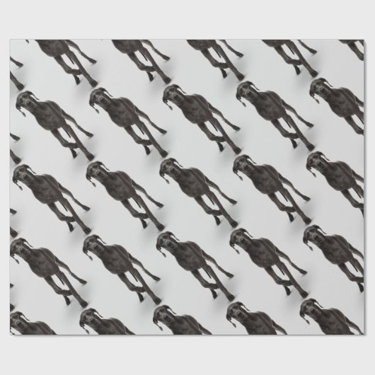 Wasserfarbe Großer Dan Hund Tier Geschenkpapier (Flach)